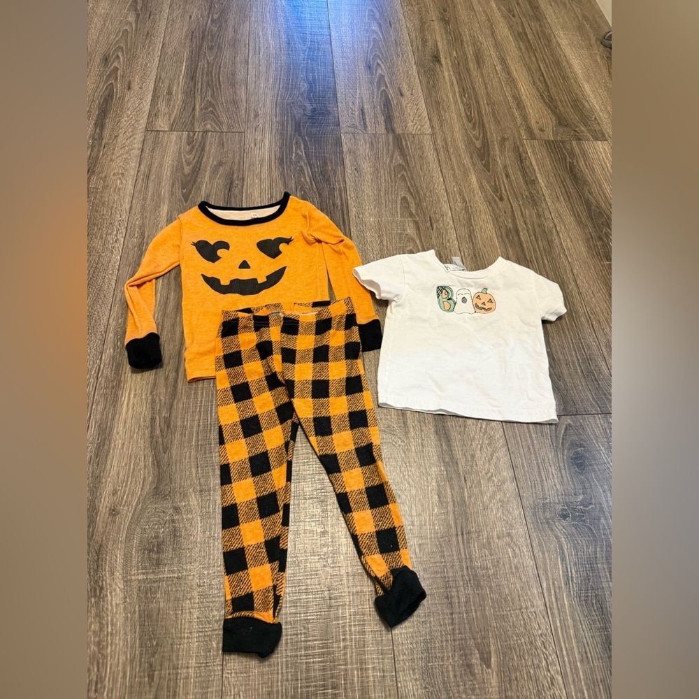 Baby Girl Halloween Pajama Set And Embroidered Boo T Shirt 18 Months